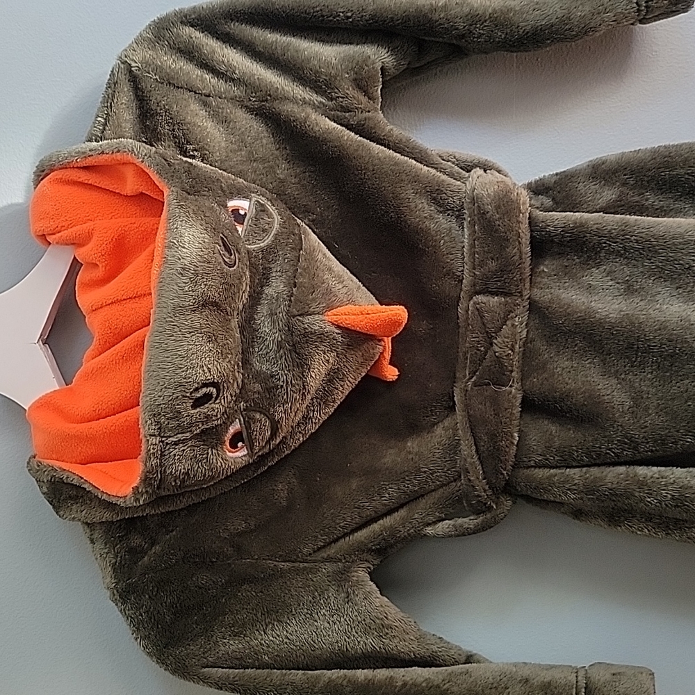Dinosaur robe with decorative hood size XS 4-5